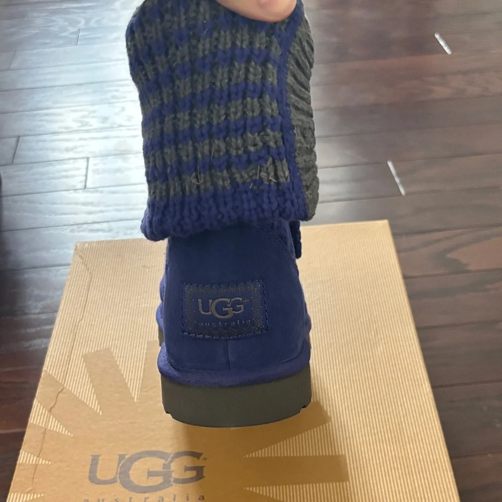 UGG Blue and Gray Knit Winter Boots - Picture 5 of 6